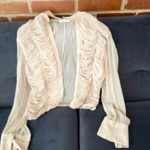 Cream Ruched Blouse